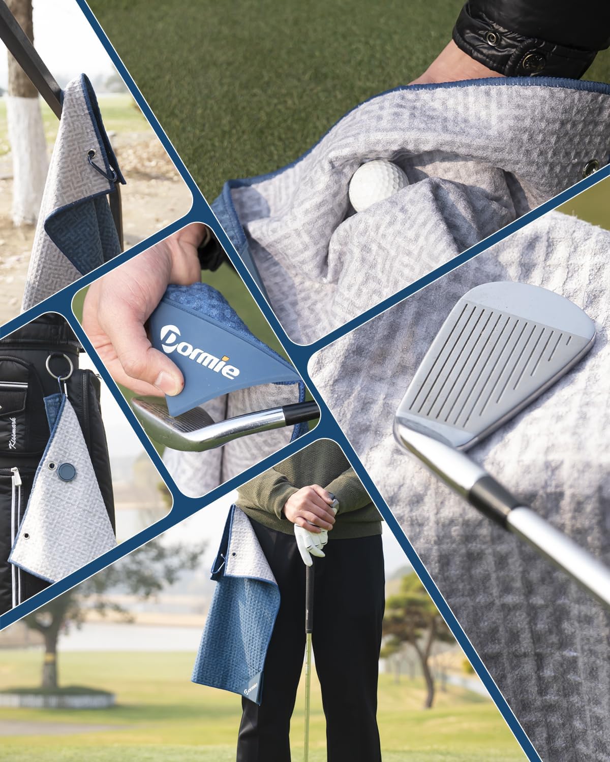 DORMIE Golf Magnetic Towel - Premium Ultra-Absorbent Microfiber Golf Towel with Magnet for Golf Carts or Clubs