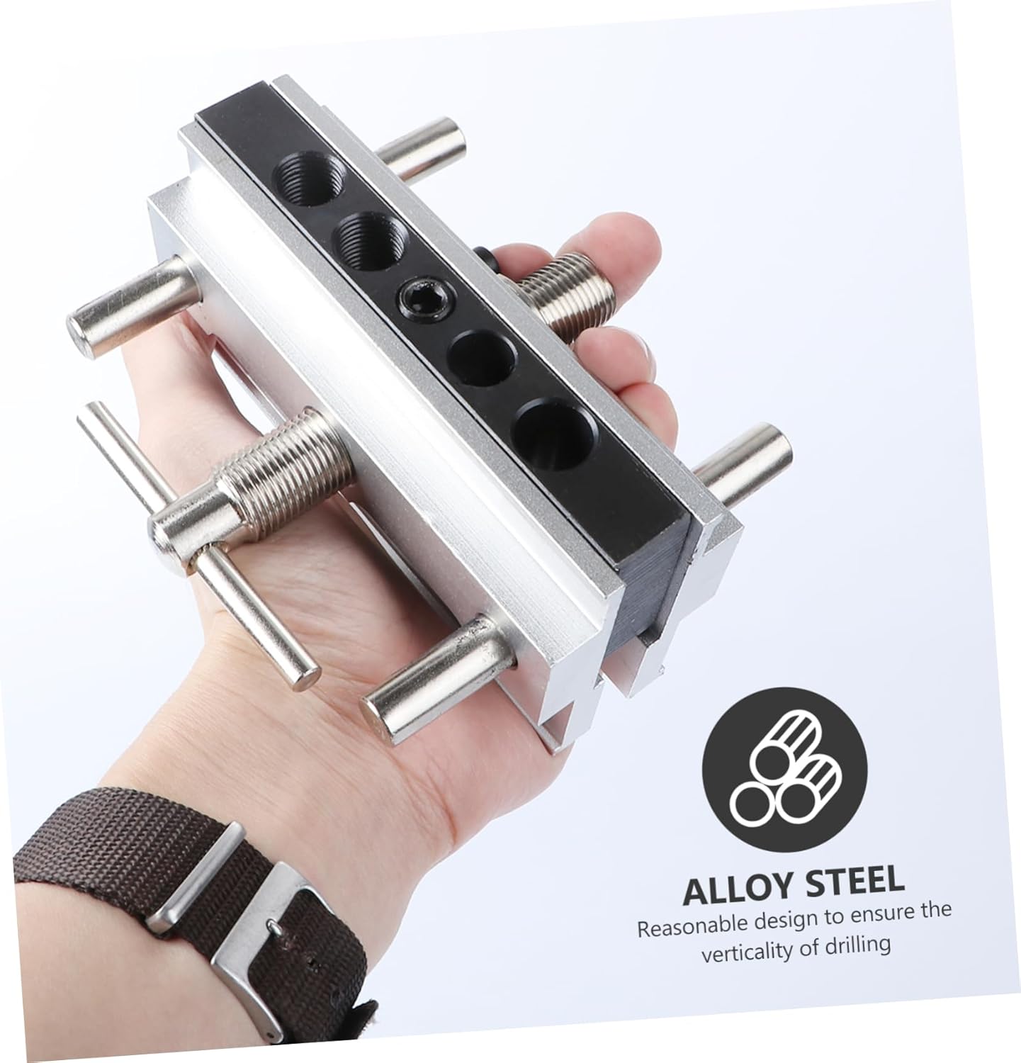 LIFKOME Self Centering Dowel Drilling Locator Accurate Hole Positioner for Woodworking Metric Design Construction Easy to Use for Cabinet Table and Chair