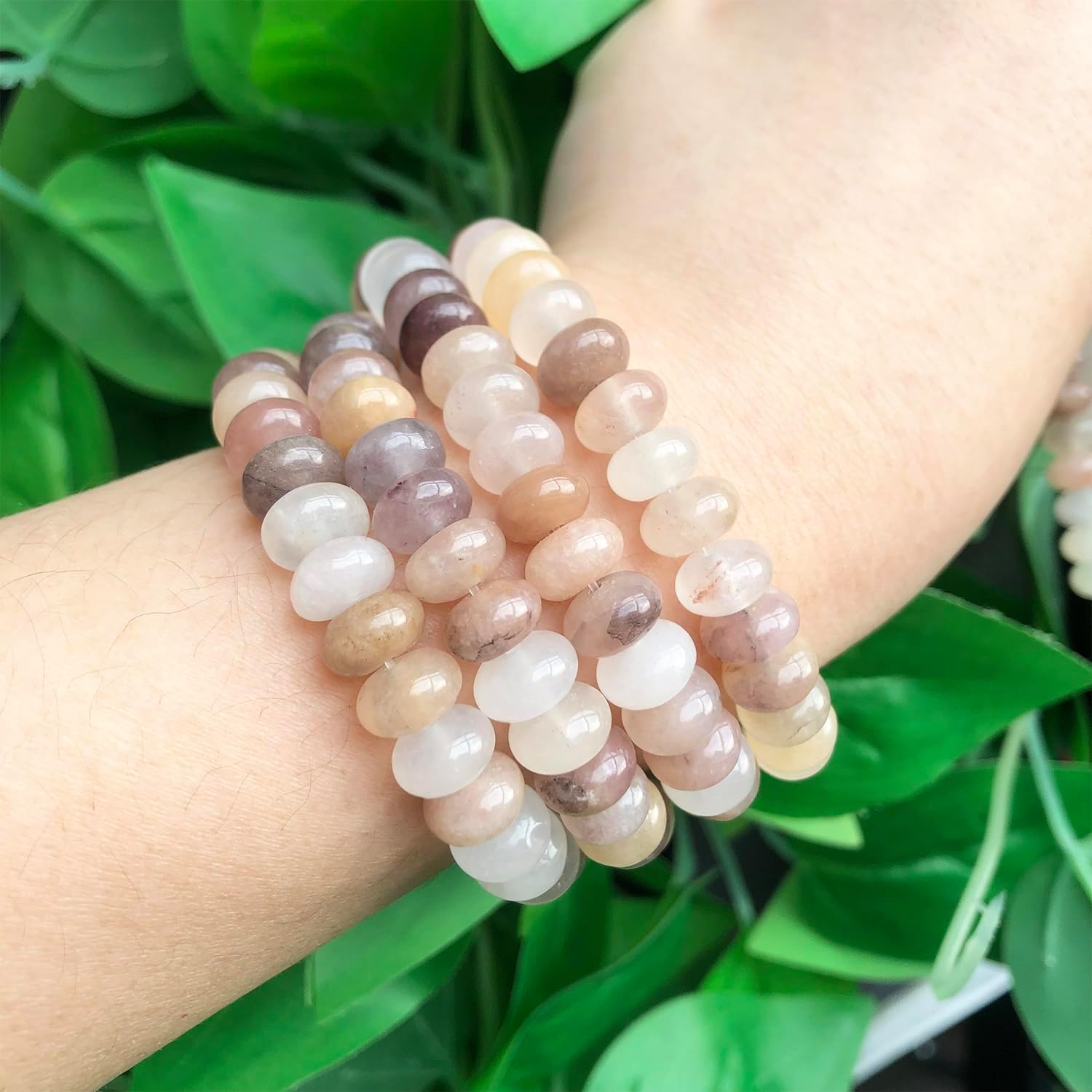 Songxi 5x8mm Pink Aventurine Rondelle Beads, 75PCS Spacer Round Loose Abacus Beads for Jewelry Making, Gemstone for Bracelet Necklace Earrings, Arts and Crafts - Image 7