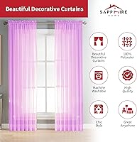 Vista 105 de Sapphire Home - Paneles de cortina (2 unidades), cortinas translúcidas de 54” x 84” (108” de ancho en total), paneles de gasa para dormitorio, sala