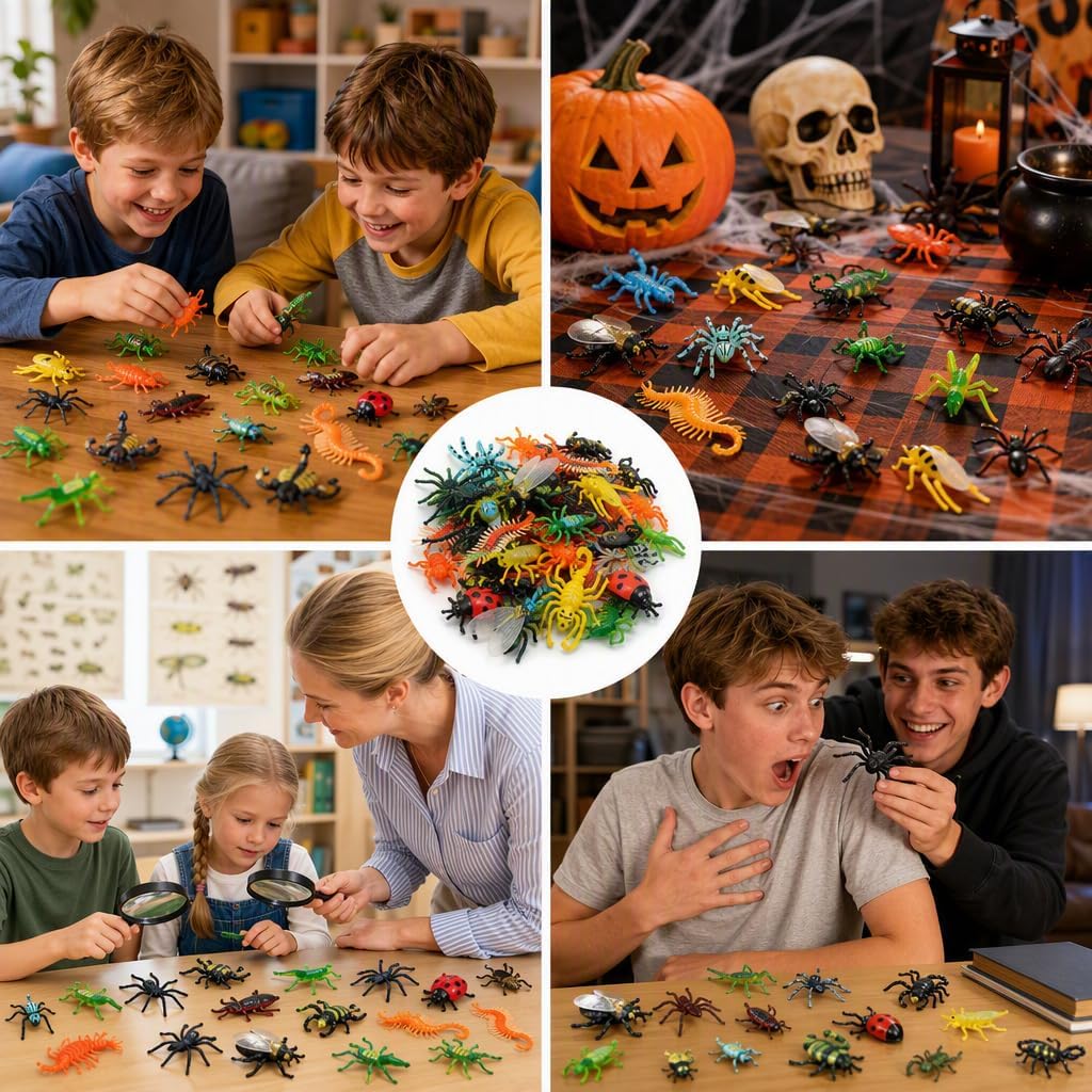 36Pcs Plastic Bugs, Fake Bugs Insects Set, Bug Toys Collection