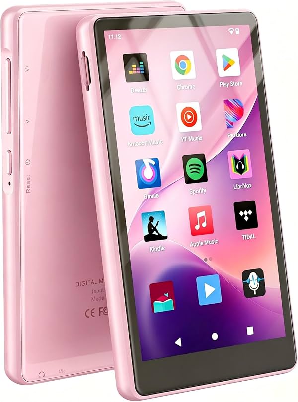 Reproductor MP3 Android de 160GB con Bluetooth y WiFi, pantalla táctil de 4.5'' | con Google Play, Amazon Music, Pandora, reproductor para niños, batería de 2000 mAh, admite expansión de tarjeta de memoria hasta 1TB