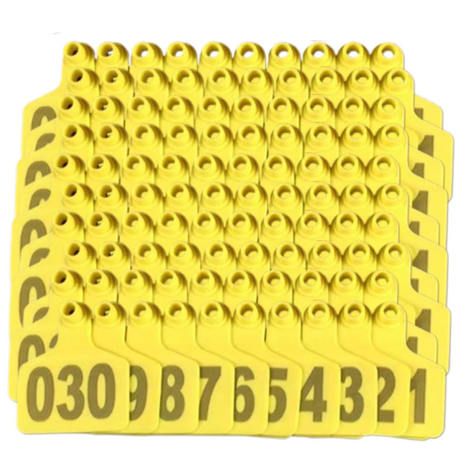 Kolczyki identyfikacyjne zwierząt gospodarskich Wielokolorowe, ponumerowane 001-1000(Yellow,501 600)