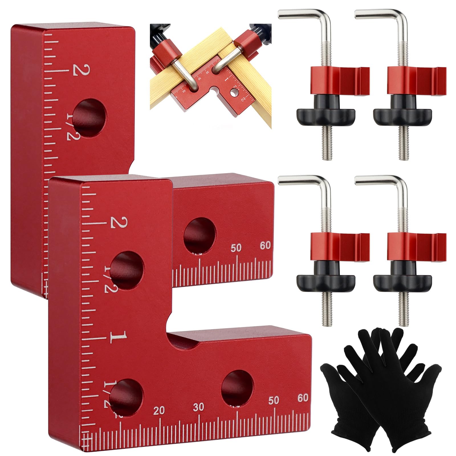 Serre-joints D'angle 90° - Lot De 2 équerres De Positionnement En Aluminium - Pour Menuiserie, Bricolage Et Cadres