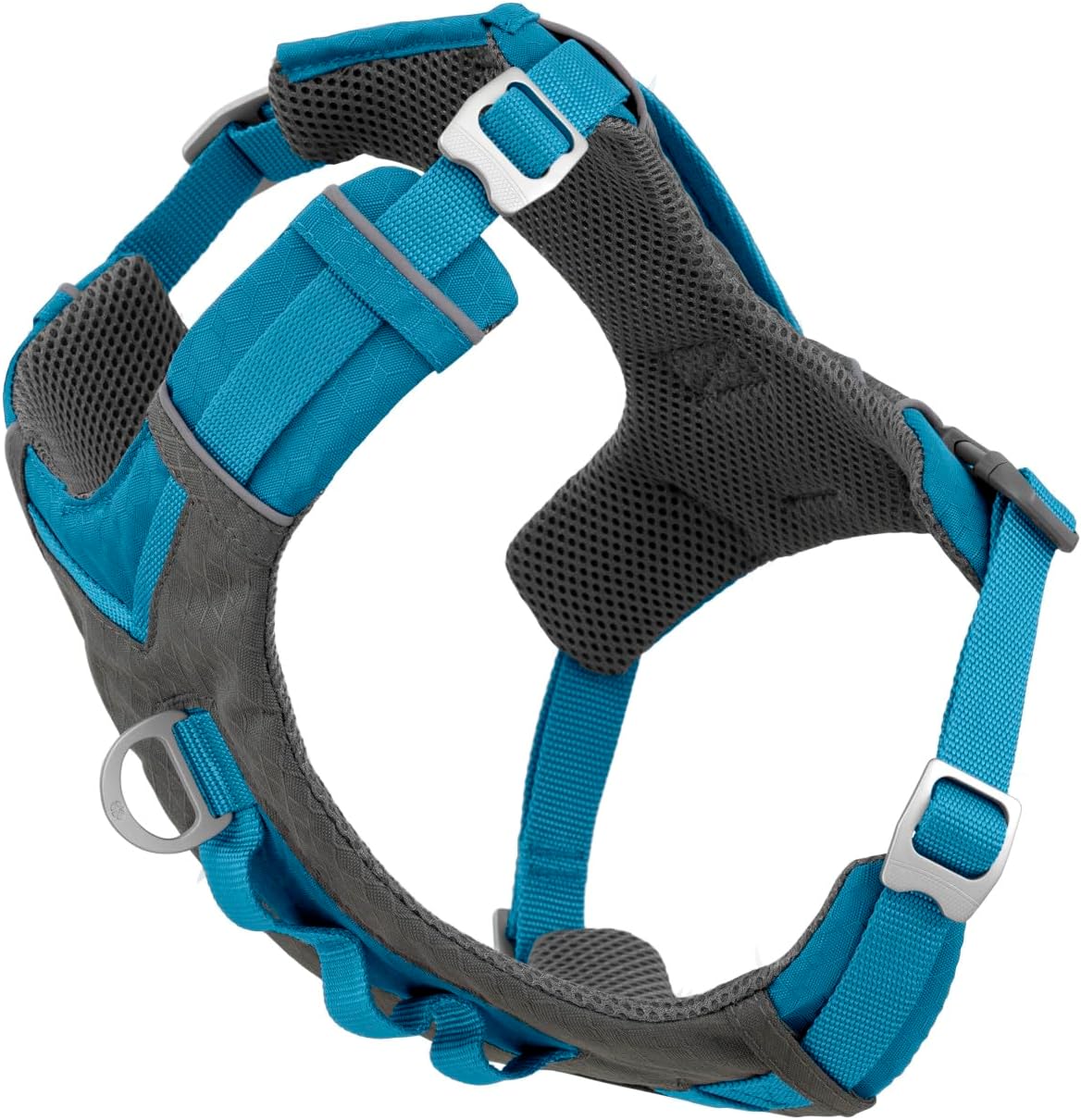 Journey Air Dog Harness - Secure Fit for Active Dogs - Padded Chest - Lightweight Ripstop Fabric - Breathable Mesh - Reflective Trim - Back Assist Handle - Blue - Large