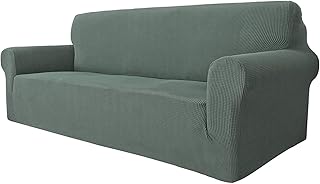 JSMY Fundas de sofá universales de 1 Pieza,Tela de poliéster y Spandex 1 2 3 4 Fundas de sofá,Elegantes Fundas de sofá de Jacquard,Protector de sofá de Cubierta Completa elástica(Verde Guisante,2