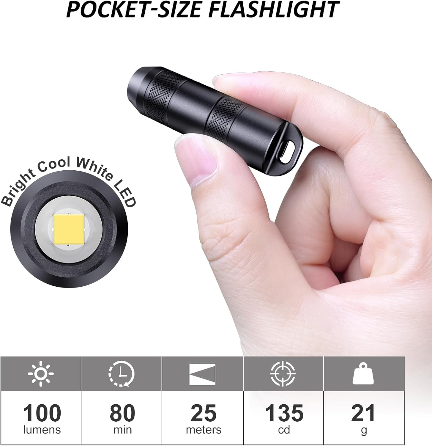 2 Pack EDC Keychain Flashlight, Rechargeable Mini Flashlights Hight Lumens Keyring Lights with Magnetic Base, Compact and Portable Micro LED Light for Key Chain Emergencies and Everyday Carry (2 Pack)
