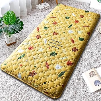 35x75inch Japanese Floor Mattress Futon Mattress,Foldable Tatami Mat Portable Roll Up Sleeping Pad for Dormitory Camping Floor Lounger Bed Beige