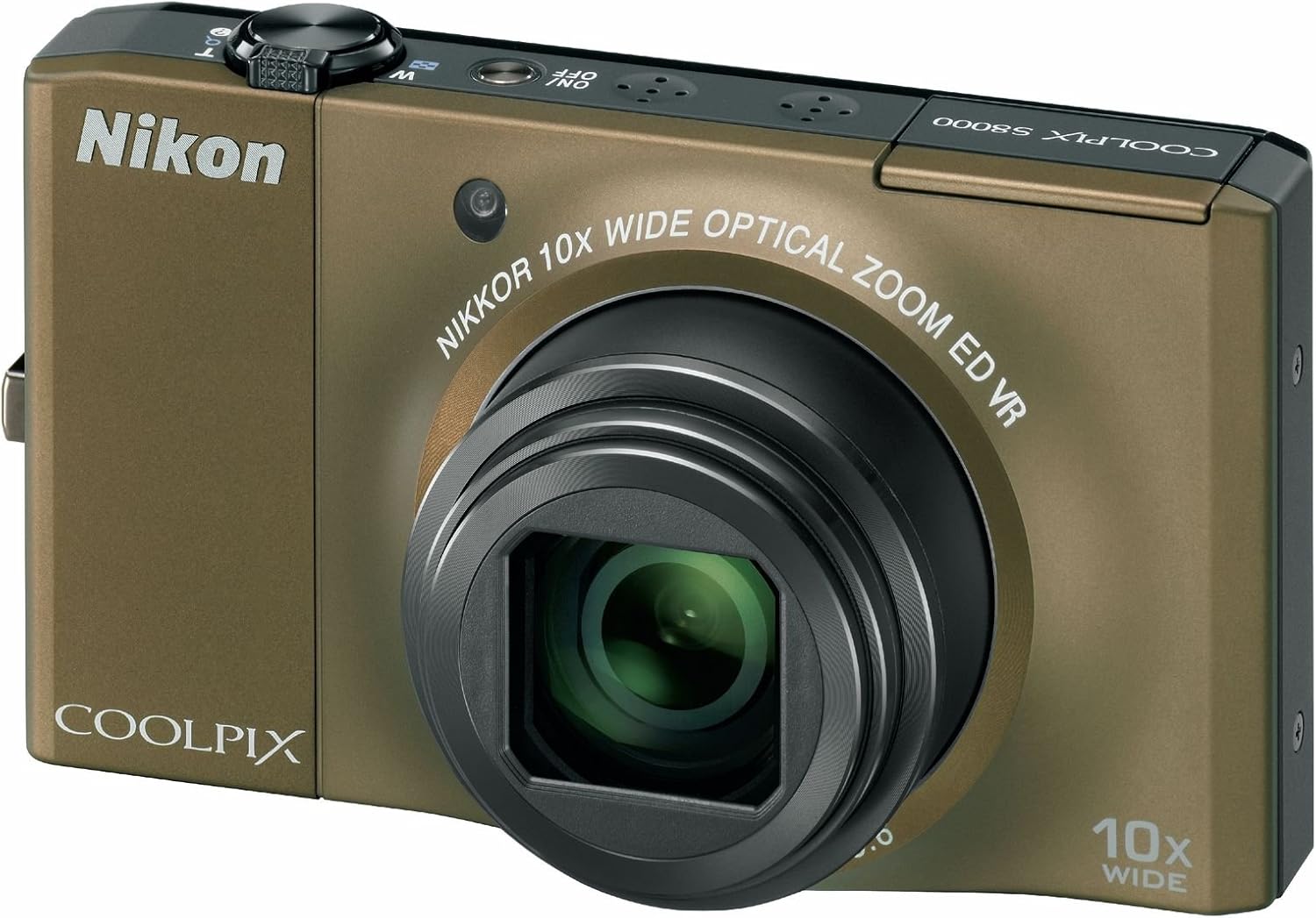 Nikon S8000 Digital Camera Brown (14.2MP, 10x Optical Zoom) 3 inch
