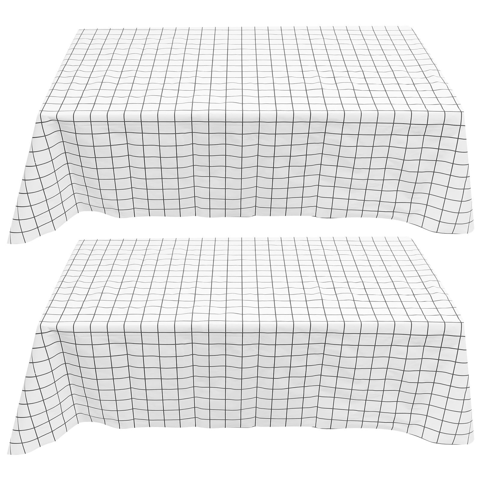 Manteles a cuadros de PEVA impermeables POPETPOP en pack de 2 piezas para mesas rectangulares