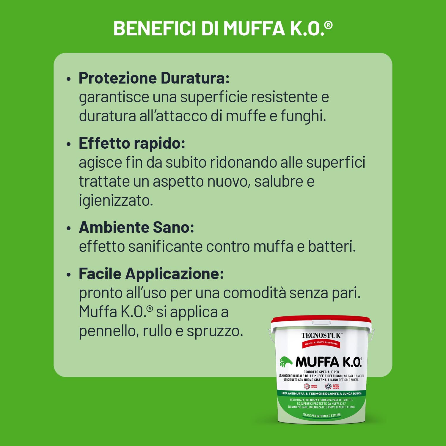 Muffa Ko- Pasta Leggera Con Applicazione Facila, Direttamente Sulle Superfici Da Trattare, 2 L