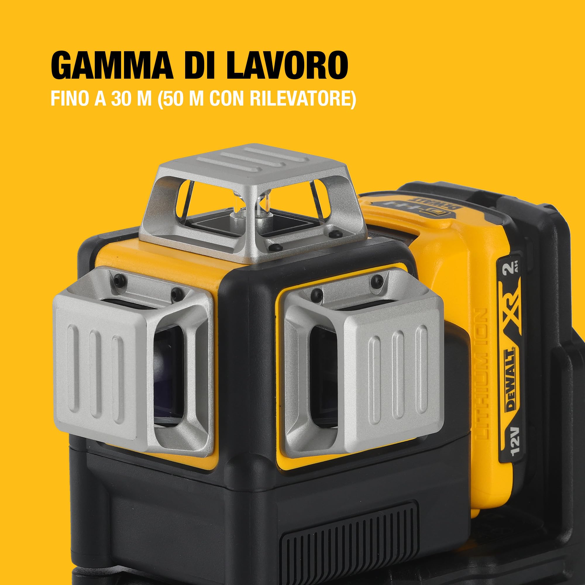 DEWALT 12V XR 3 x 360 linee trasversali laser verde, 1 X 2Ah, DCE089D1G-QW