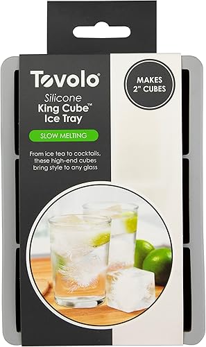 Vista 30 de Tovolo King Cube Ice Tray Gris ostra con tapa