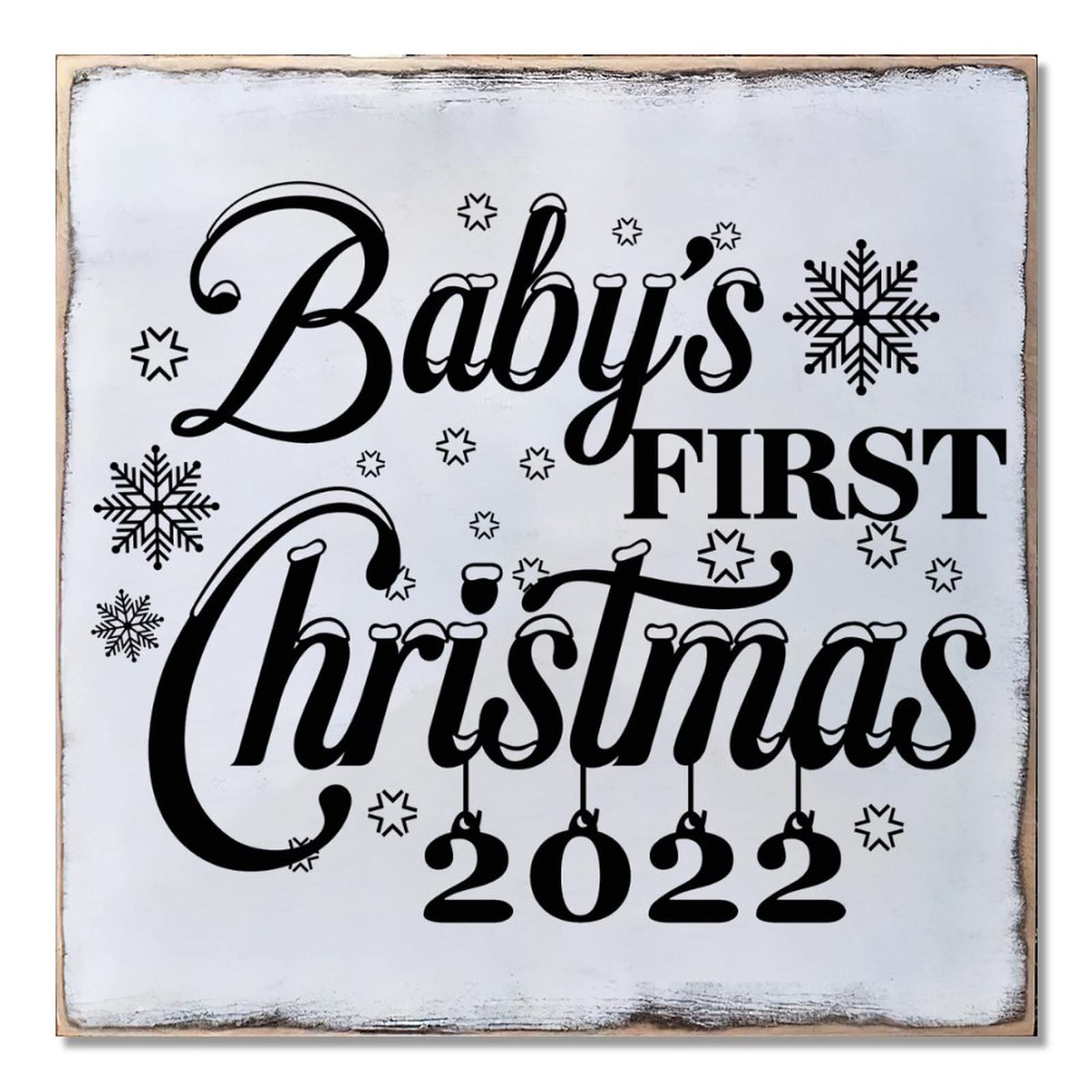 Plaque de Noël en bois pour porte entrée et décoration grand format
