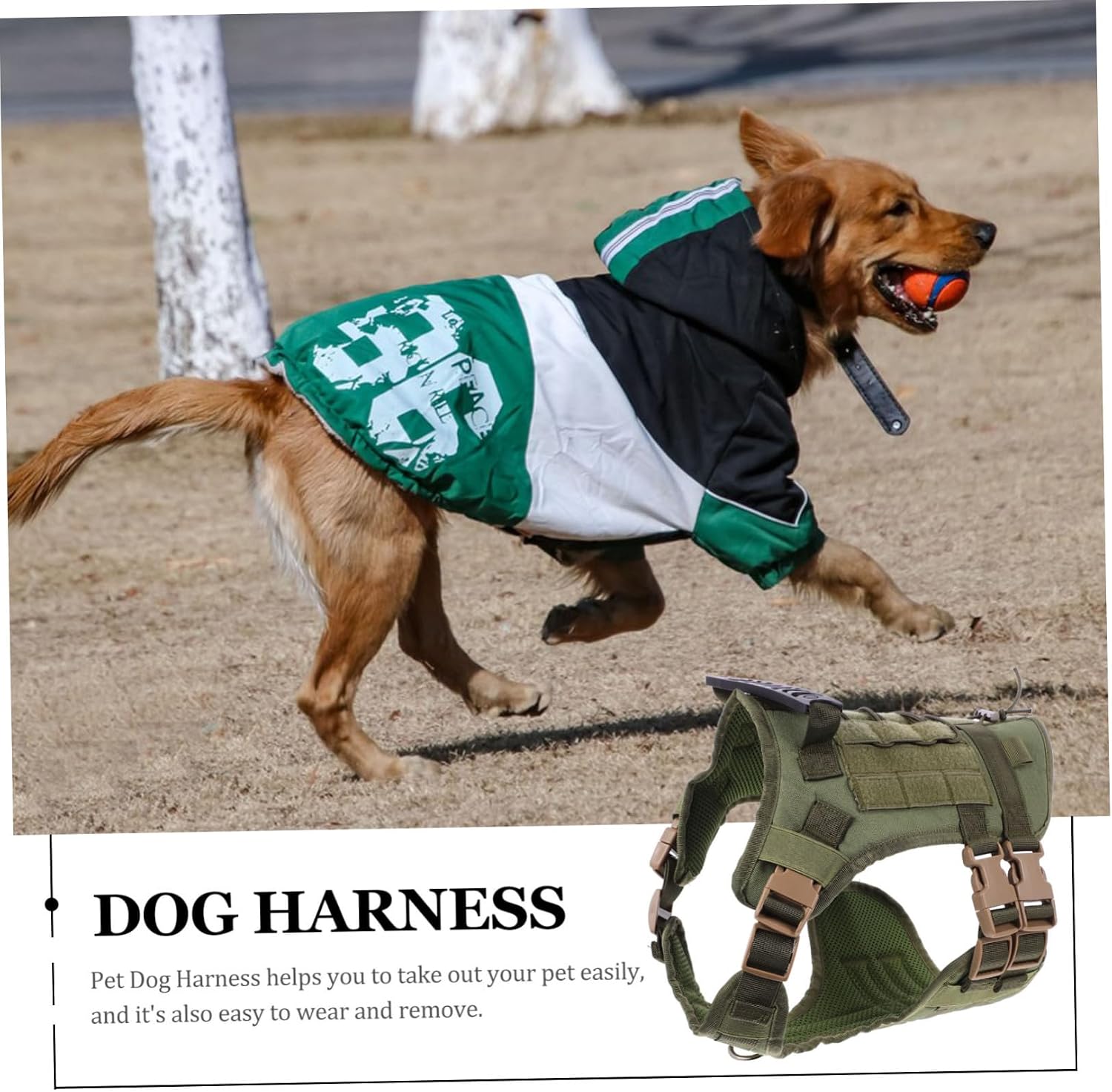 Totority Tactical Dog Vest for Large Medium Lightweight Harness with Strong Buckles for Outdoor Training and Hunting Activities