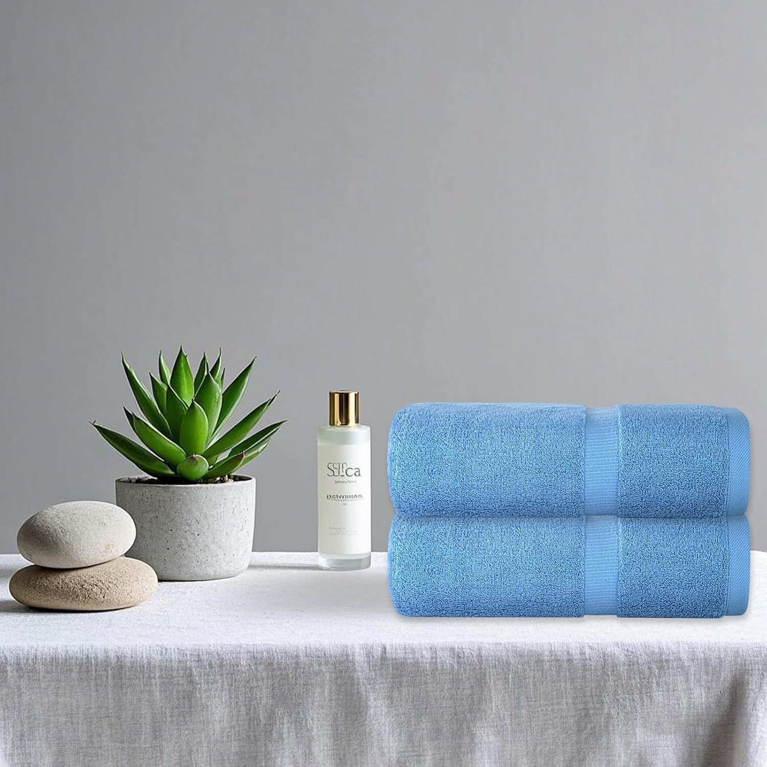 WubbaLubba Turkish Linens | Premium Cotton Bath Towels 2-Pack, 27x54 Inch - Ultra Absorbent, Quick-Dry 100% Cotton Premium Turkish Towels | for Hotel/Spa/Bathroom/Beach/Home/Out Door