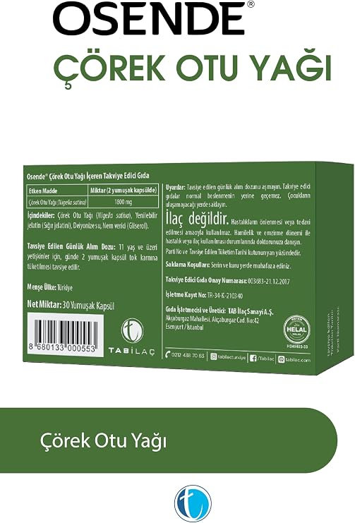Osende Black Cumin Oil 30 Soft Capsules