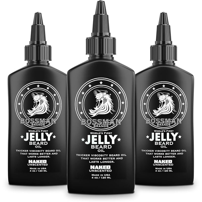 Óleo em gel para barba Bossman sem fragrância, 3 unidades