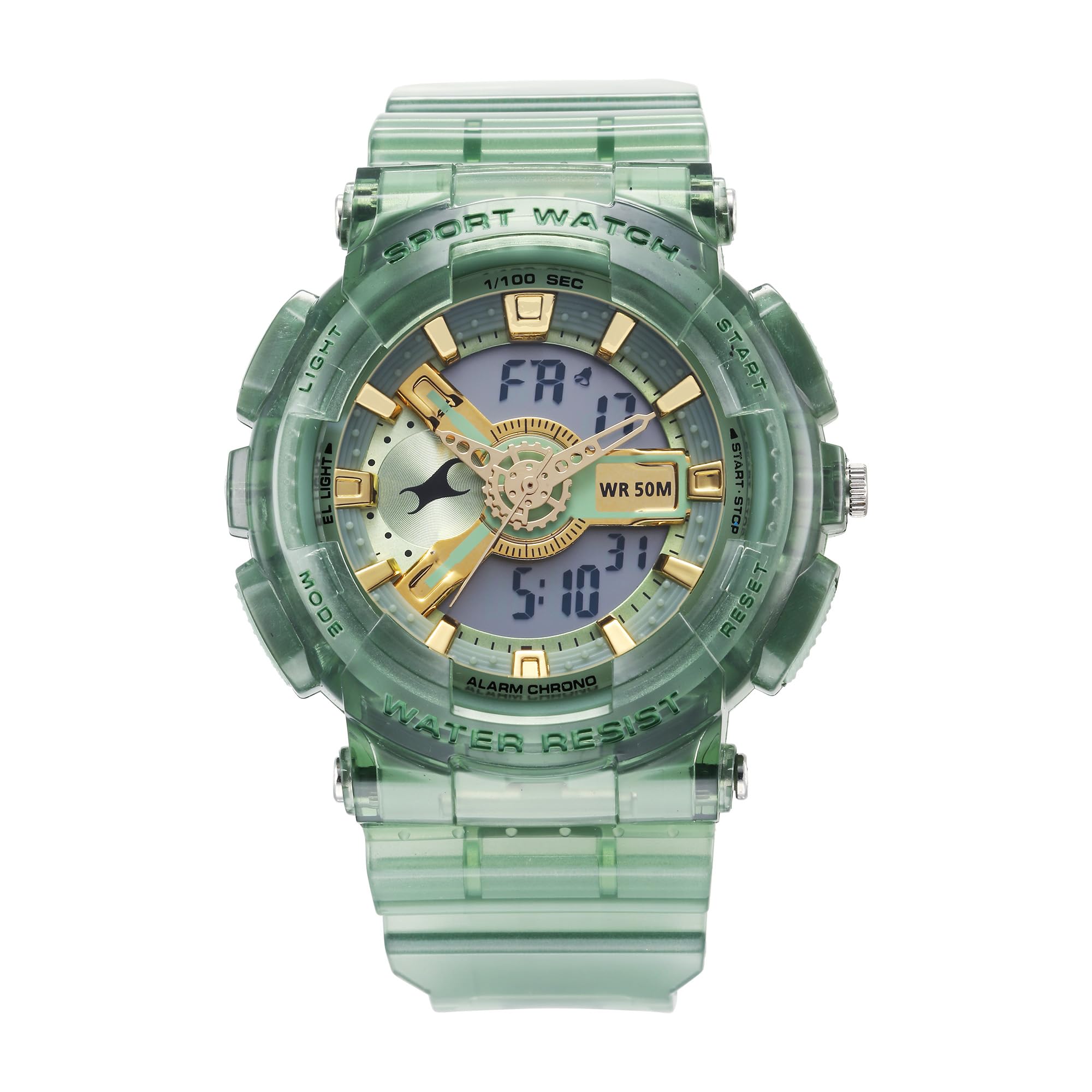 Fastrack Polyurethane Analog-Digital Green Dial Mens Watch-38116Pp01, Band Color:Green (B0DG5VVKWX) Amazon Price History, Amazon Price Tracker