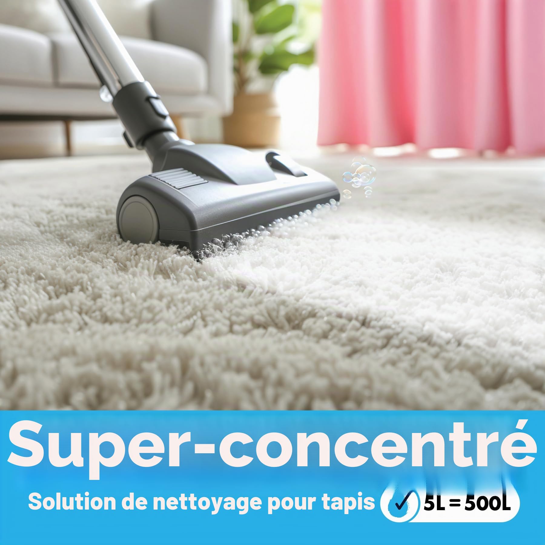 Dirtbusters Nettoyant Désodorisant Professionnel Concentré 3 en 1 pour Tapis/Tissus, Neutraliseur d’Odeur, Parfum Baies & Printemps Frais, Shampoing Idéal des Machines Lavant par Extraction 2X5 Litres
