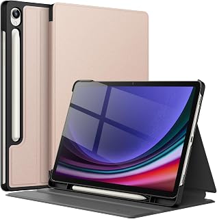 JETech Case for Samsung Galaxy Tab S9 11-Inch with S Pen Holder, Slim Folio Stand Protective Tablet Cover, Multi-Angle Viewing (Rose Gold)