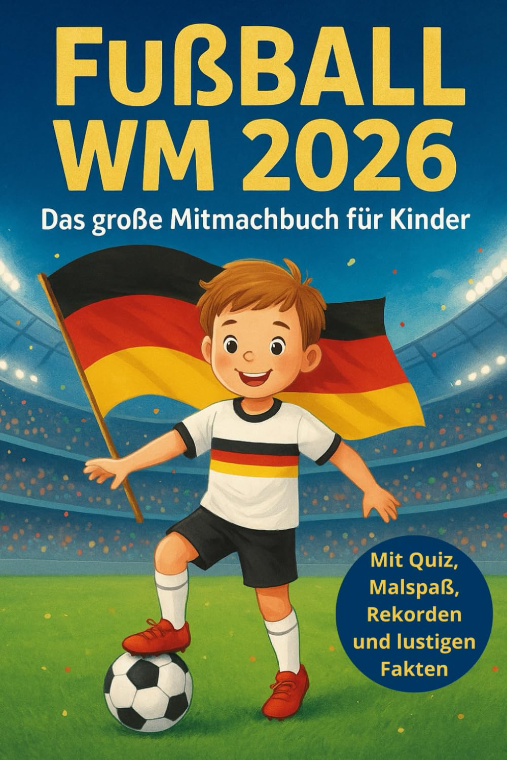 Fußball WM 2026 - Das große Mitmachbuch für Kinder: Ein Fußballbuch rund um die Weltmeisterschaft 2026 mit Rätseln, Quiz, Malspaß, Rekorden und ... perfekte Geschenkbuch für kleine Fußballfans