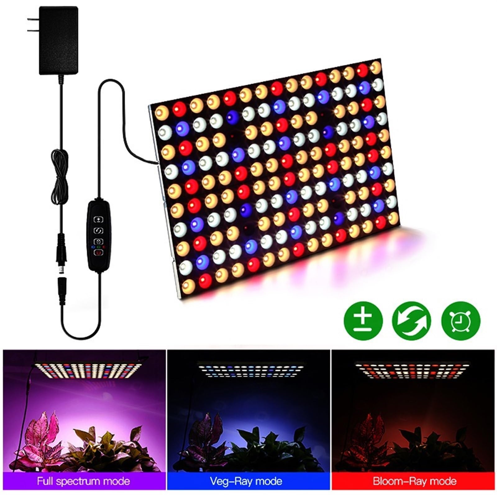 Dimmbares LED-Wachstumslicht, Vollspektrum, 750 W, mit Timer, for Innenzelt, Garten, Hydrokultur, Sämling, Gemüse, Blüte, Pflanze, Aquariumlampe,Energiesparend(200W DC 12V)