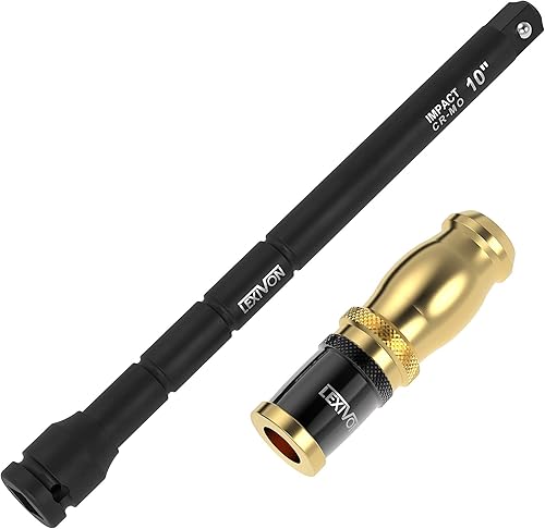 Miniatura 9 de LEXIVON Barra de extensión de collar de velocidad de 10 pulgadas y juego de llaves de impacto de tuerca de llanta de 1/2 pulgada | 6 tamaños totales