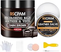Vista 15 de Bálsamo recolorante de cuero marrón medio, restaurador de color de cuero de 12 oz para sofás, kit de reparación de cuero para muebles, tinte