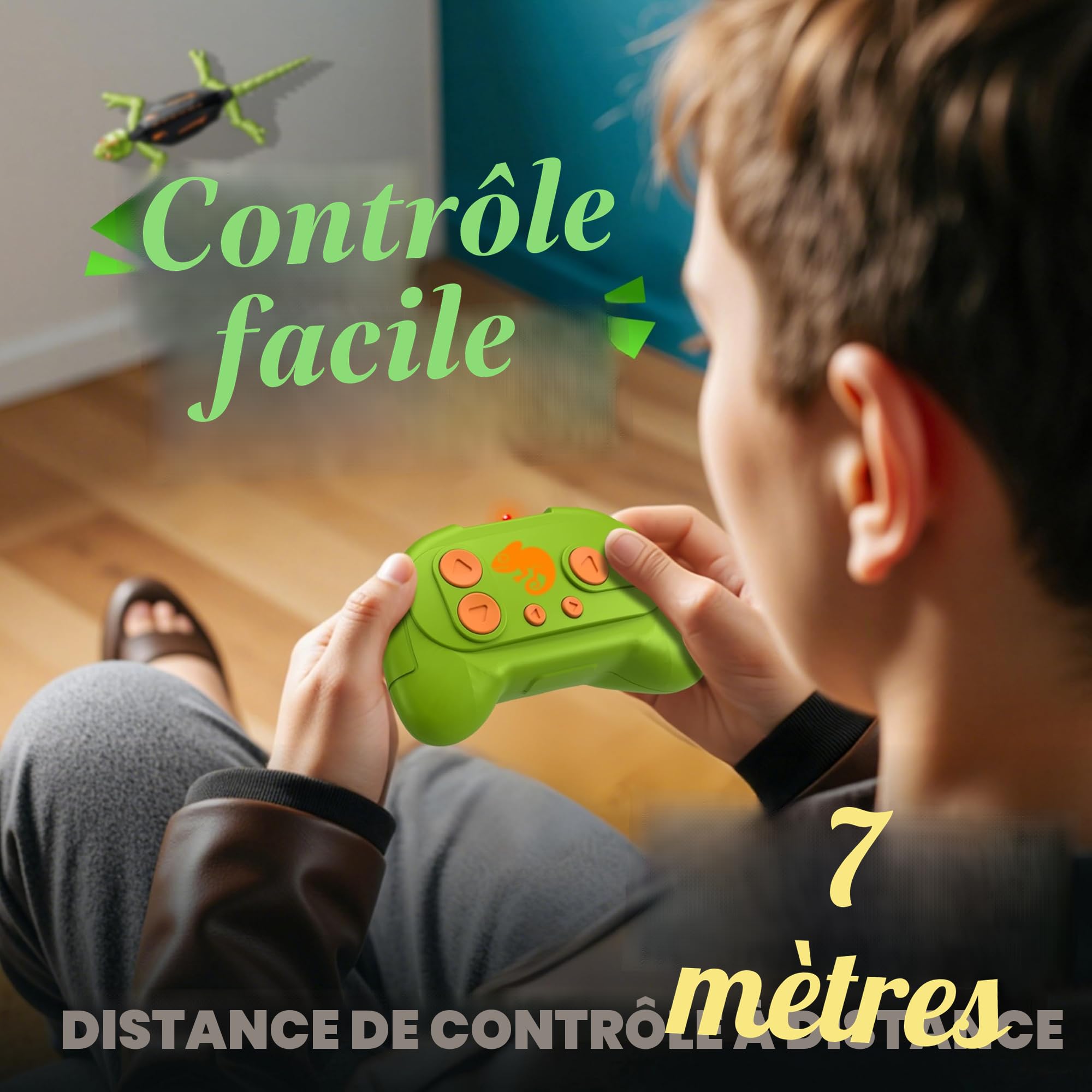 Rechargeable Caméléon Télécommandé, Gecko Radiocommandé avec Yeux LED, Lézard Robot Jouet, Cadeau Anniversaire pour Enfant Garçons Filles 3 4 5 6 7 8+ Ans [Version Améliorée]