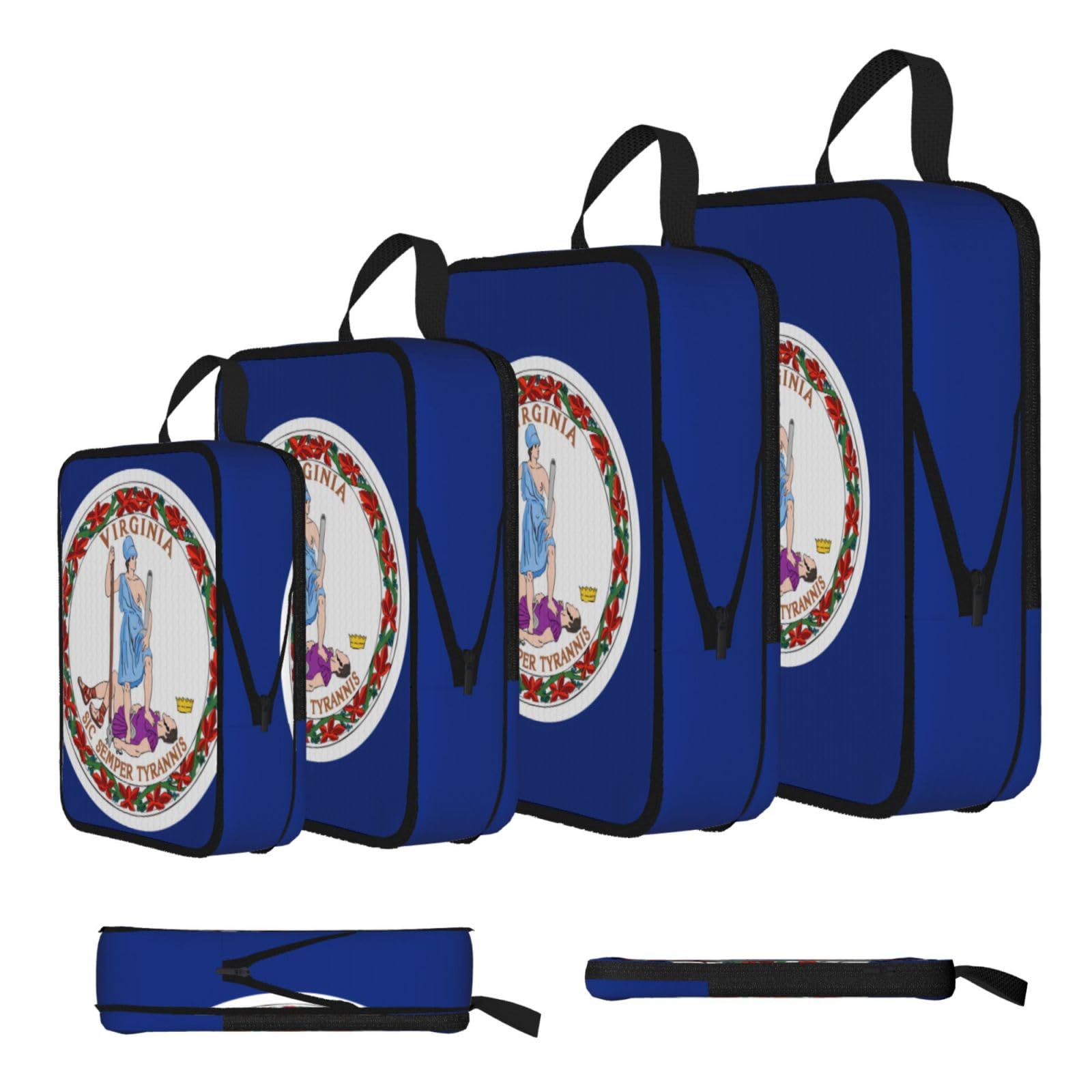 Sxzvvbn Black Flag Of Virginia Compression Packing Cubes 4 Piece Set