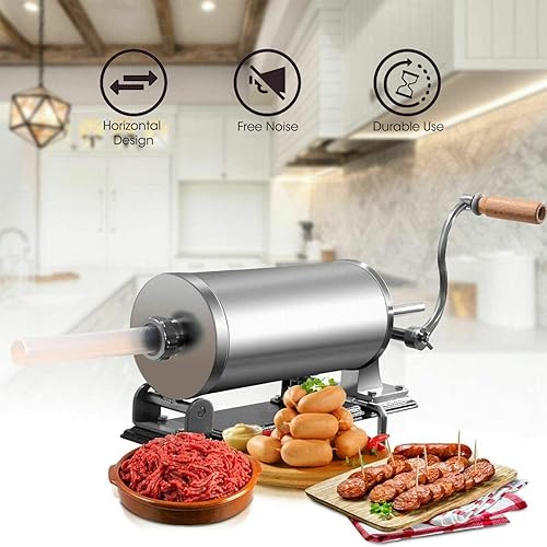 Miniatura 7 de Embutidora de salchichas, máquina de salchichas de acero inoxidable, la mejor máquina profesional de llenado de salchichas de carne de cocina con 4