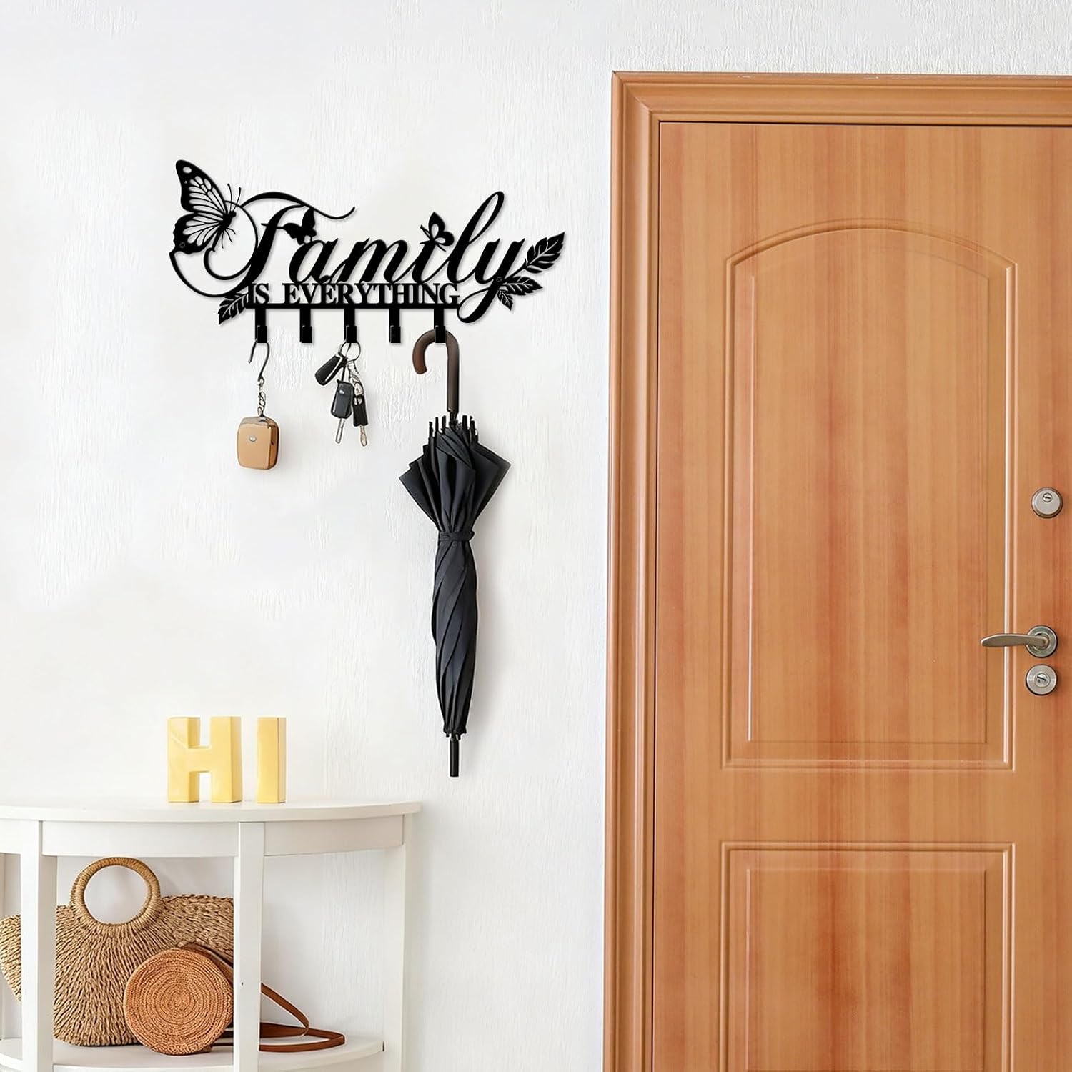 Family Metal Wall Mounted Key Holder, Keys Holder on Wall