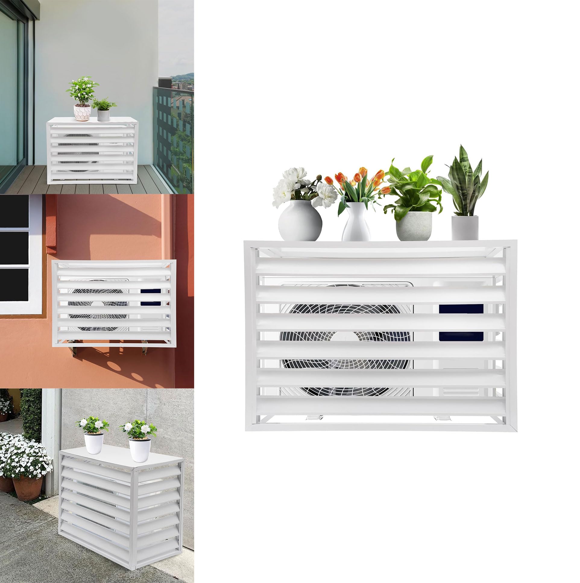 Housse climatisation extérieure blanche bâche protection ventilée 120 x 150 x 70 cm