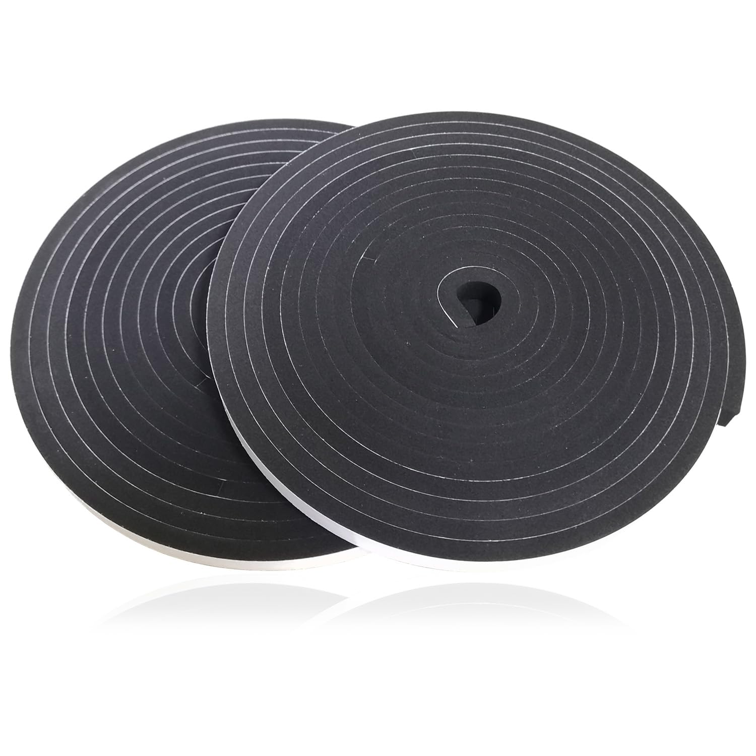 Self Adhesive Foam Strip, 2 Rolls 12mm x 6mm x 5M Sticky Foam Roll, Weather Stripping Door Seal Strip for Door Window Against Cold Draught/Anti-Collision/Soundproof/Waterproof/Dustproof