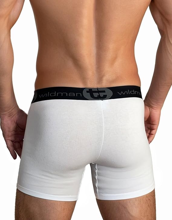 Wildmant Big Boy Pouch 5 Inseam Cotton Boxer Brief White