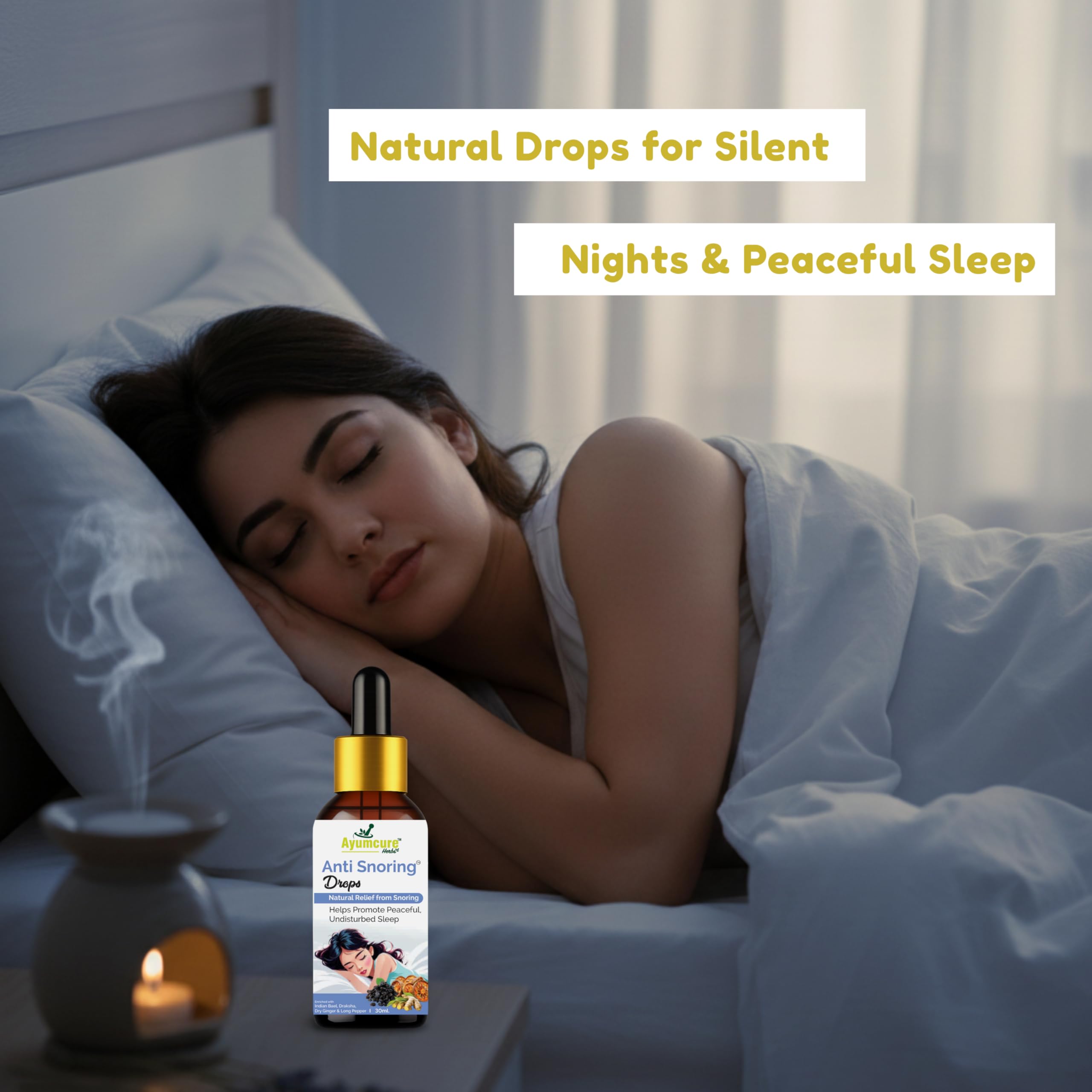 Ayumcure Anti Snoring Drops 30ML| Herbal Nasal Drops for Snoring Relief & Better Sleep | With Indian Bael, Draksha, Dry Ginger & Long Pepper | Improves Breathing | 100% Natural for Men & Women — Amazon image 7