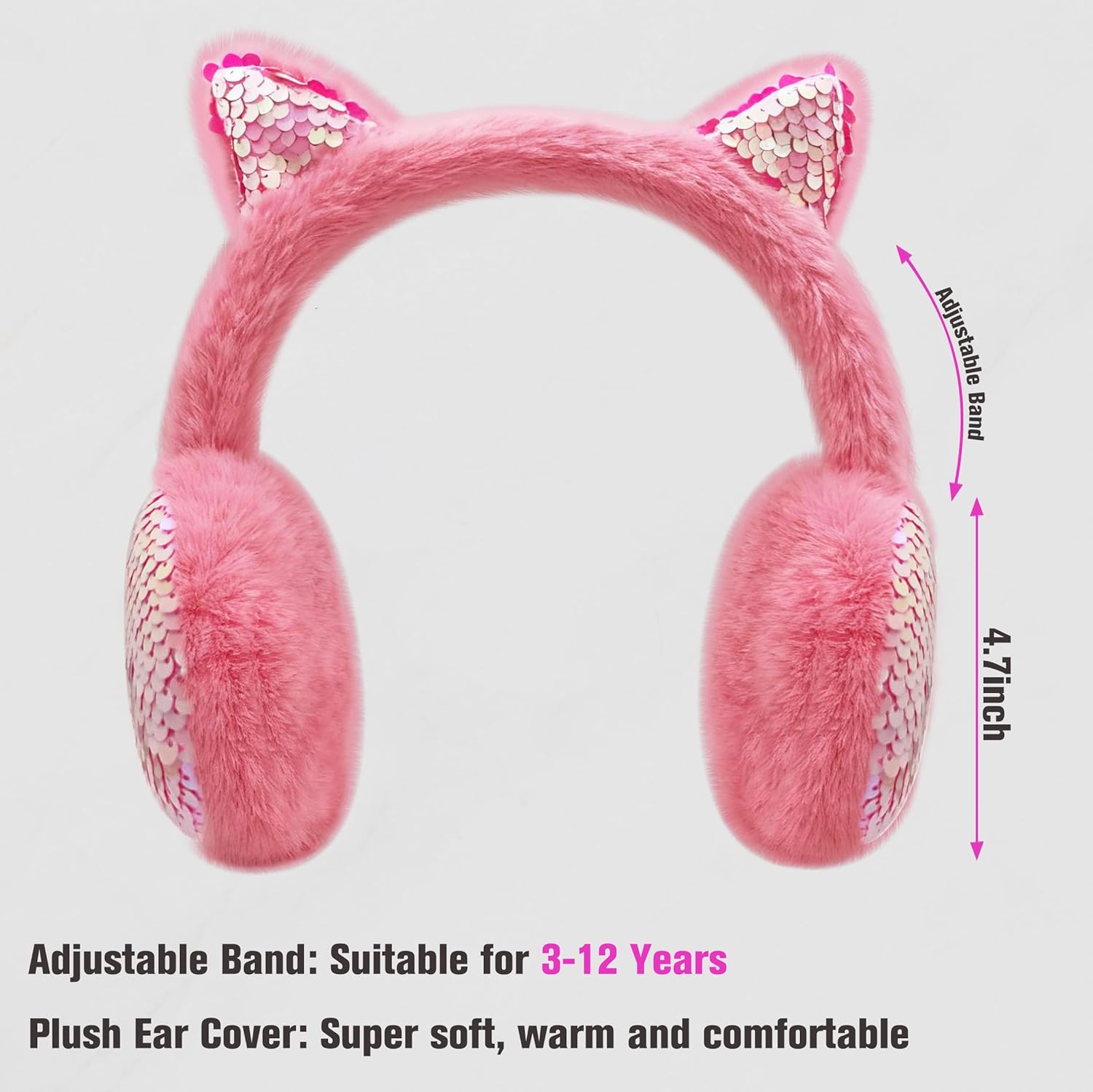 Mei MACLEOD Girls Earmuffs Knit Winter Ear Muffs Gloves Set for Kids Boys Cold Weather Ear Warmer - Image 4