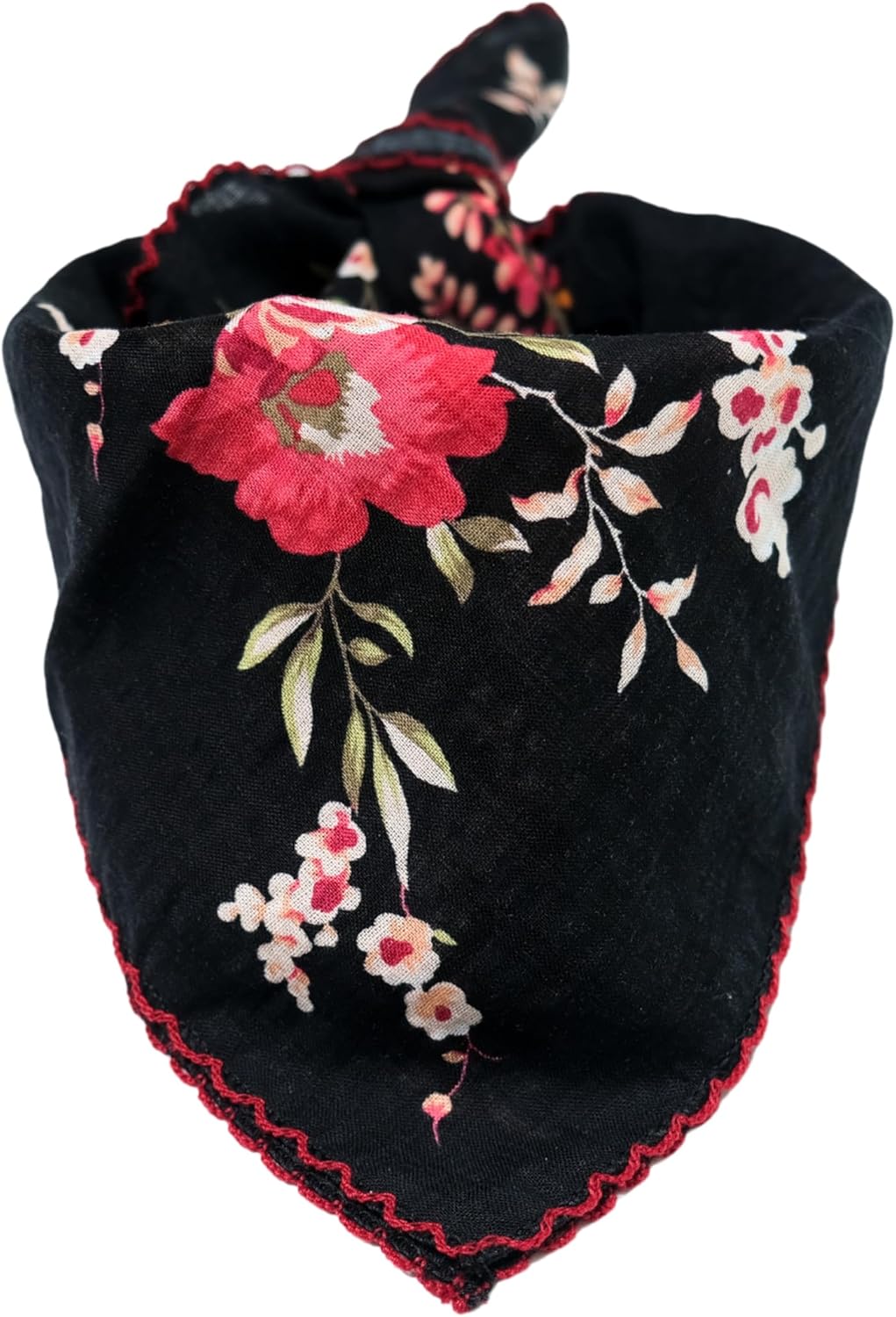 Premium Floral Bandana for Women – Soft Cotton & Viscose (Bamboo) Vintage Boho Head Scarf, Lightweight Hair Wrap