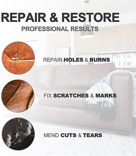 Miniatura 3 de Kit de reparación de cuero para sofás, kit de reparación de muebles de vinilo de 12 colores para asientos de automóvil, chaqueta, cinturón, bolso,