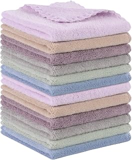 SUNLAND Microfiber Face Makeup Remover Cloth Reusable Facial Cleansing Towel Ultra Soft Face Washcloth 12inchx 12inch