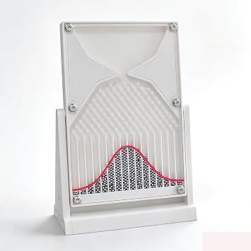 Galton Board 12x18cm Normal Distribution Demonstrator & Probability Teaching Tool Physics Lab Model with Bell Curve STEM Educational Toy for Classroom, Teachers, Students White