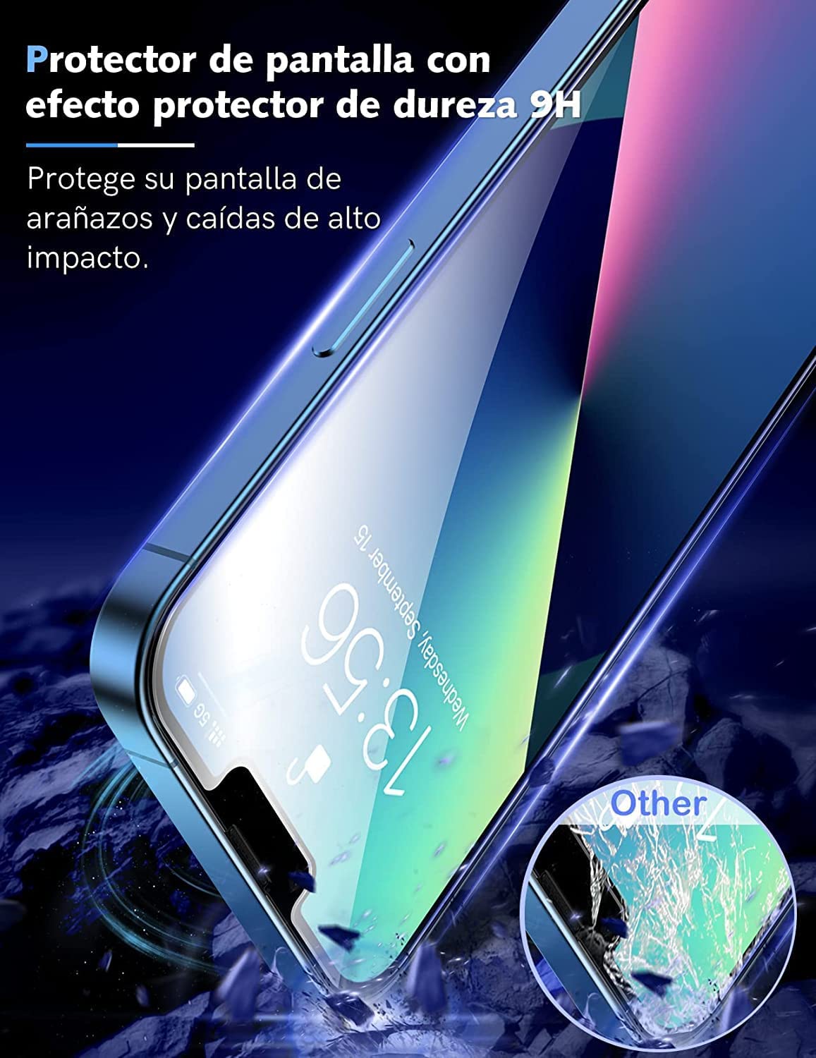 LK 3+3 Pezzi Vetro Temperato Compatibile con iPhone 13 6,1 Pollici, 3 Pezzi Pellicola Protettiva e 3 Pezzi Pellicola Fotocamera, Durezza 9H, HD Schermo Pellicola, Con Strumenti di Installazione