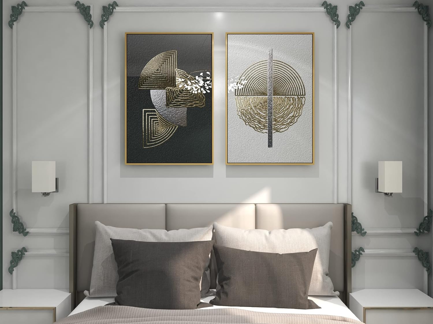 Fabric l Sconce Battery Operated l Lamp 2 Pack,Set of 2 Battery Powered Run l Light Fixtures No Wiring Required,for Indoor,Farmhouse, Bedside Lamp, Living Room,Reading Lamp