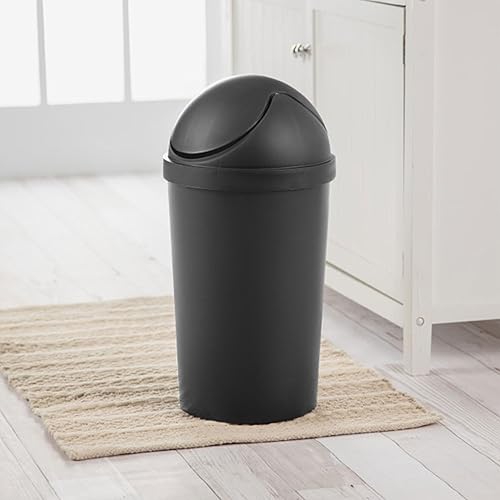 Miniatura 3 de Sterilite 10839006 - Cesta de basura redonda de plástico de 3 galones, color negro (paquete de 12)