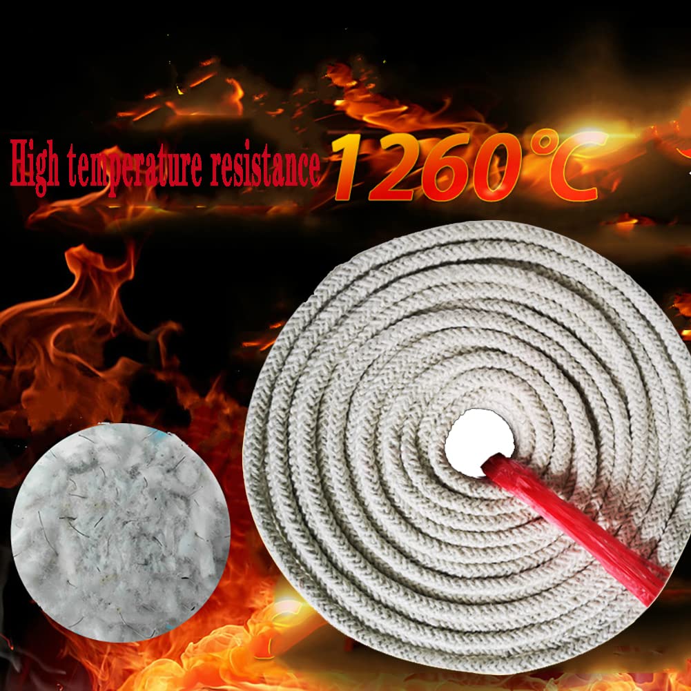 Striscia di tenuta in fibra ceramica per caldaie e forni, sigillatura di guarnizioni ad alta temperatura, diverse opzioni (diametro 18 mm x 5 metri)