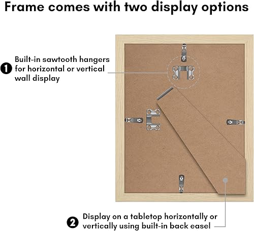 Vista 128 de Americanflat Portarretratos de 8 x 12 pulgadas con plexiglás pulido, juego de 2 portarretratos de 6 x 8 pulgadas con paspartú o para fotos de 8 x 12
