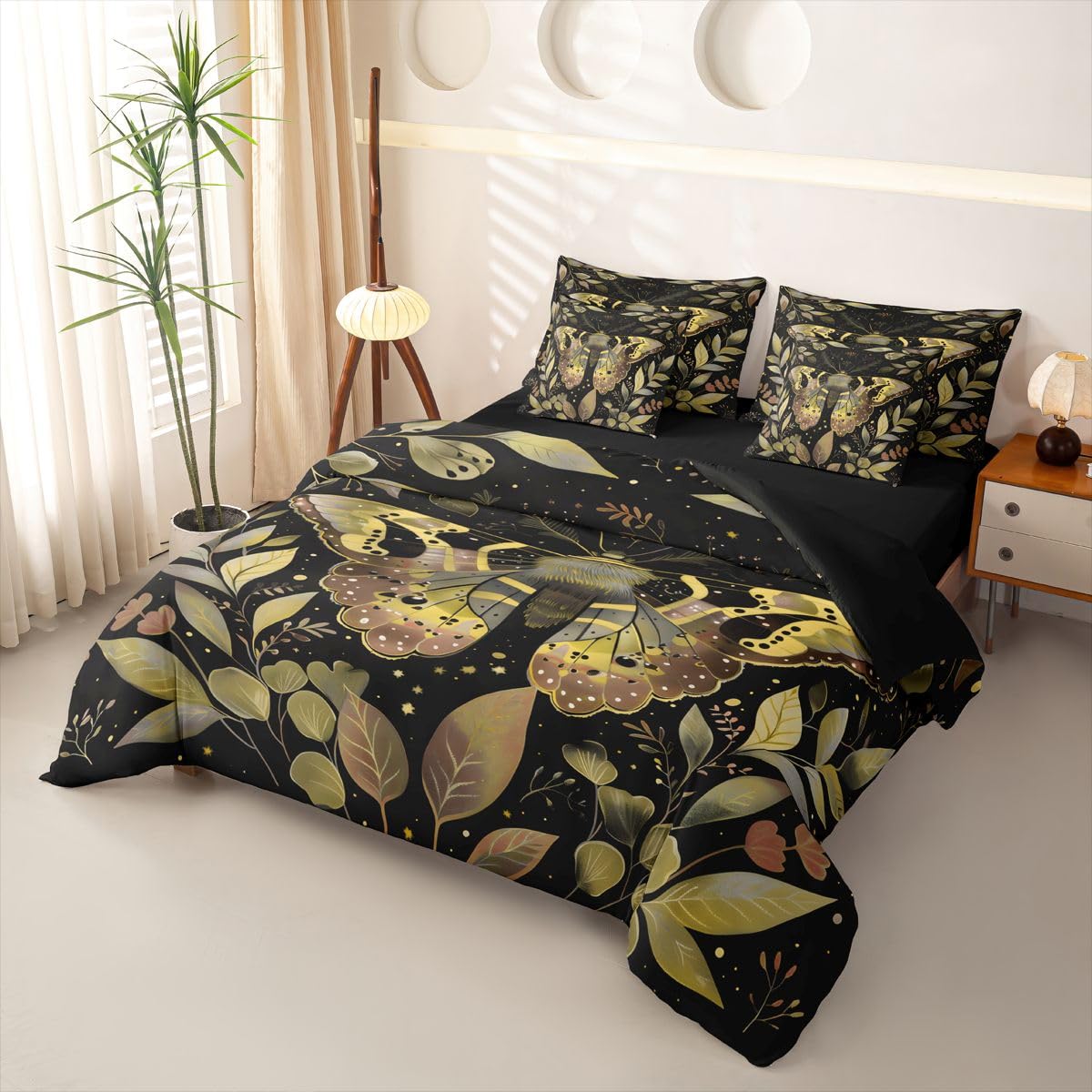 Loussiesd Set di biancheria da letto con copripiumino con lenzuola, 7 pezzi, per letto singolo, in microfibra traspirante, morbida e leggera