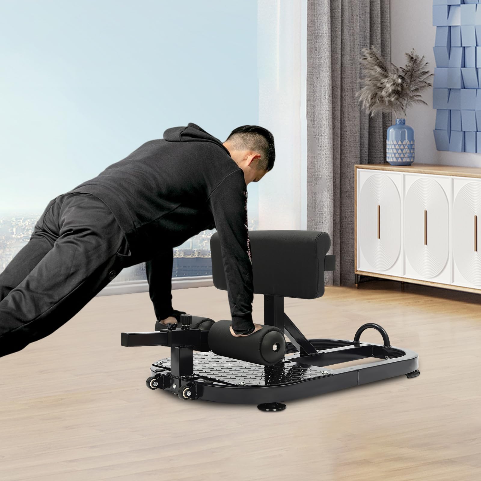 YIYIBYUS Deep Squat Bench,Deep Squat Machine,Multi-Function Deep Squat Bench, Multifunctional Fitness Equipment (Black.Steel Pipe and PU)