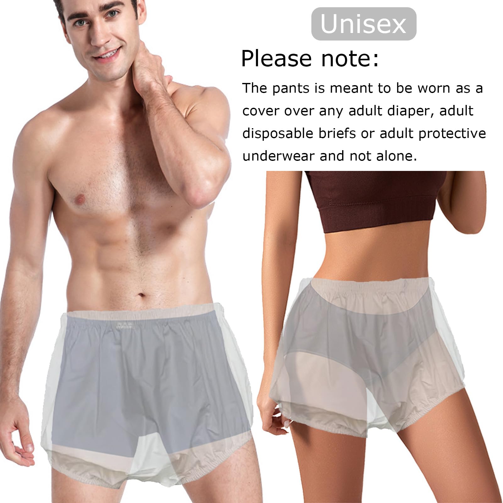 Pokrowiec na pieluchę dla dorosłych, Nieszczelne spodnie na nietrzymanie moczu dla dorosłych Multicolor S-XXL 3 szt(Yellow 3 Pack,XXL)
